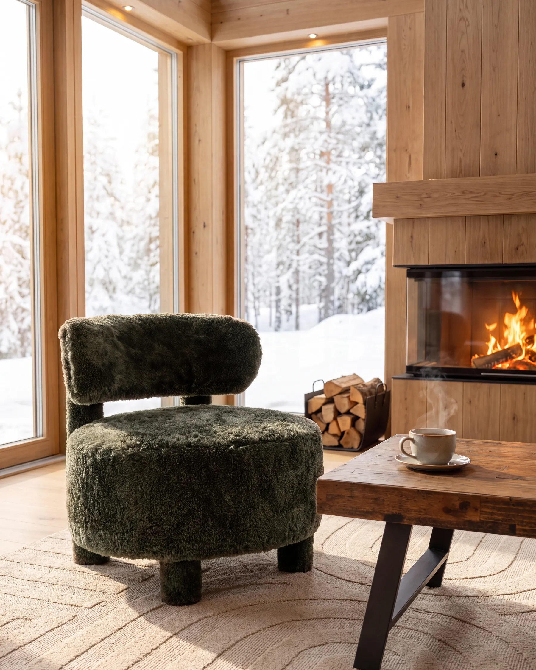 Armchair HAMINA Faux Fur Dark Green_1072145