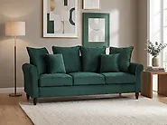 Sofa 3 Seater BORNHOLM Velvet Dark Green_1174053