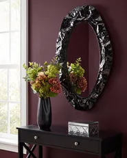 Wall Mirror LOGNES 56 cm 95 cm Black_1029905