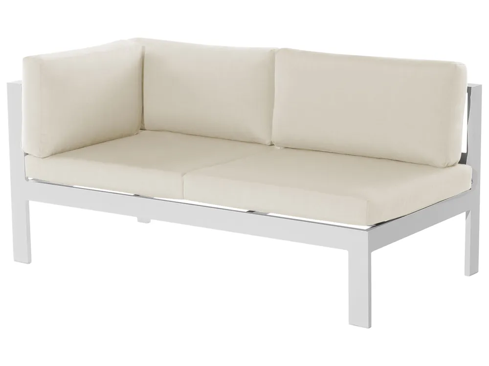 Garden Corner Sofa with Table 5 Seater MESSINA Beige/ Green Left Hand_863137