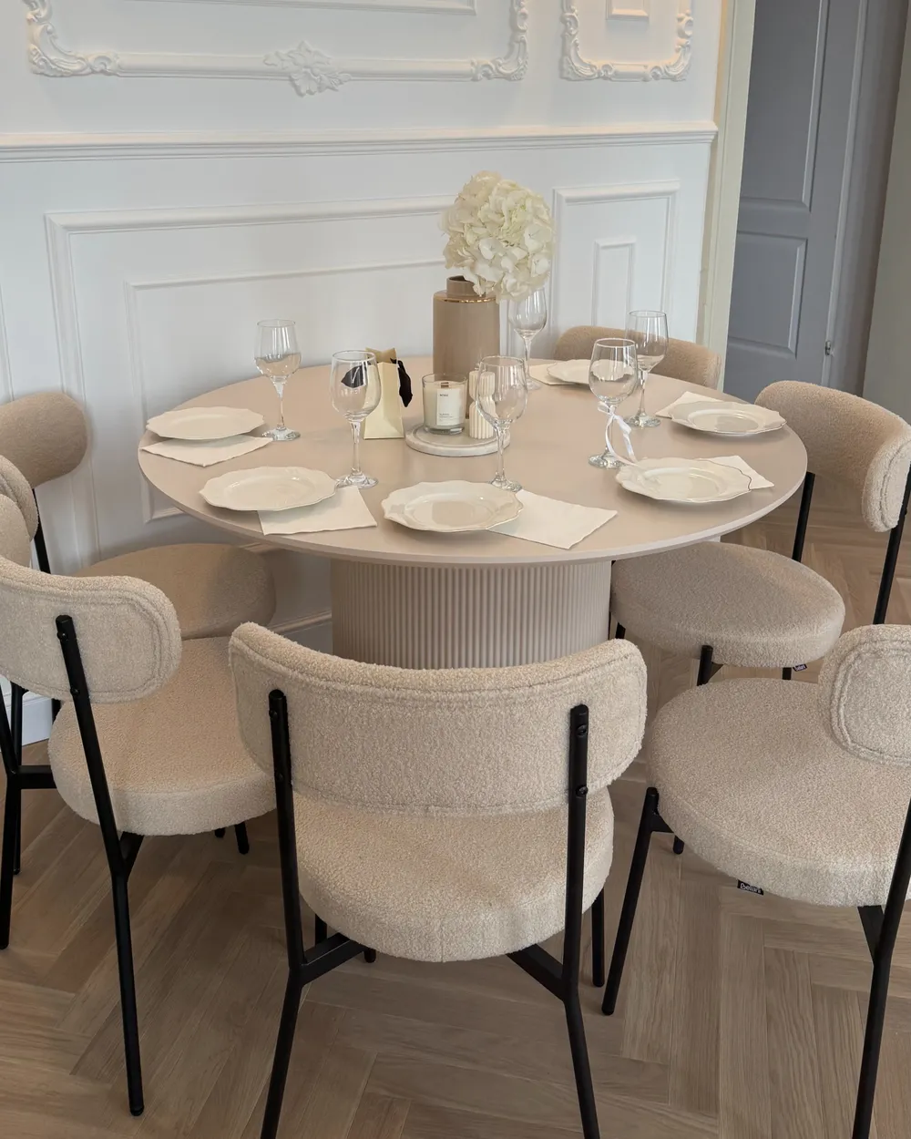 Dining Table NEWELL Light Beige 120 cm 120 cm_1012480