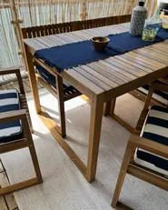 Set of 8 Garden Chair Cushions SASSARI 46 x 46 cm Navy Blue_980790