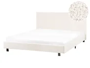 Säng med lamellram Bouclé ALBI 140 x 200 cm Off-White_981887