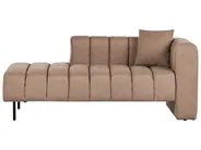 Right-Hand Chaise Longue LANNILS Fabric Light Brown_941983