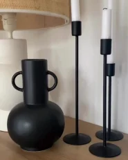 Flower Vase PEREA 26 cm Ceramic Black_990123