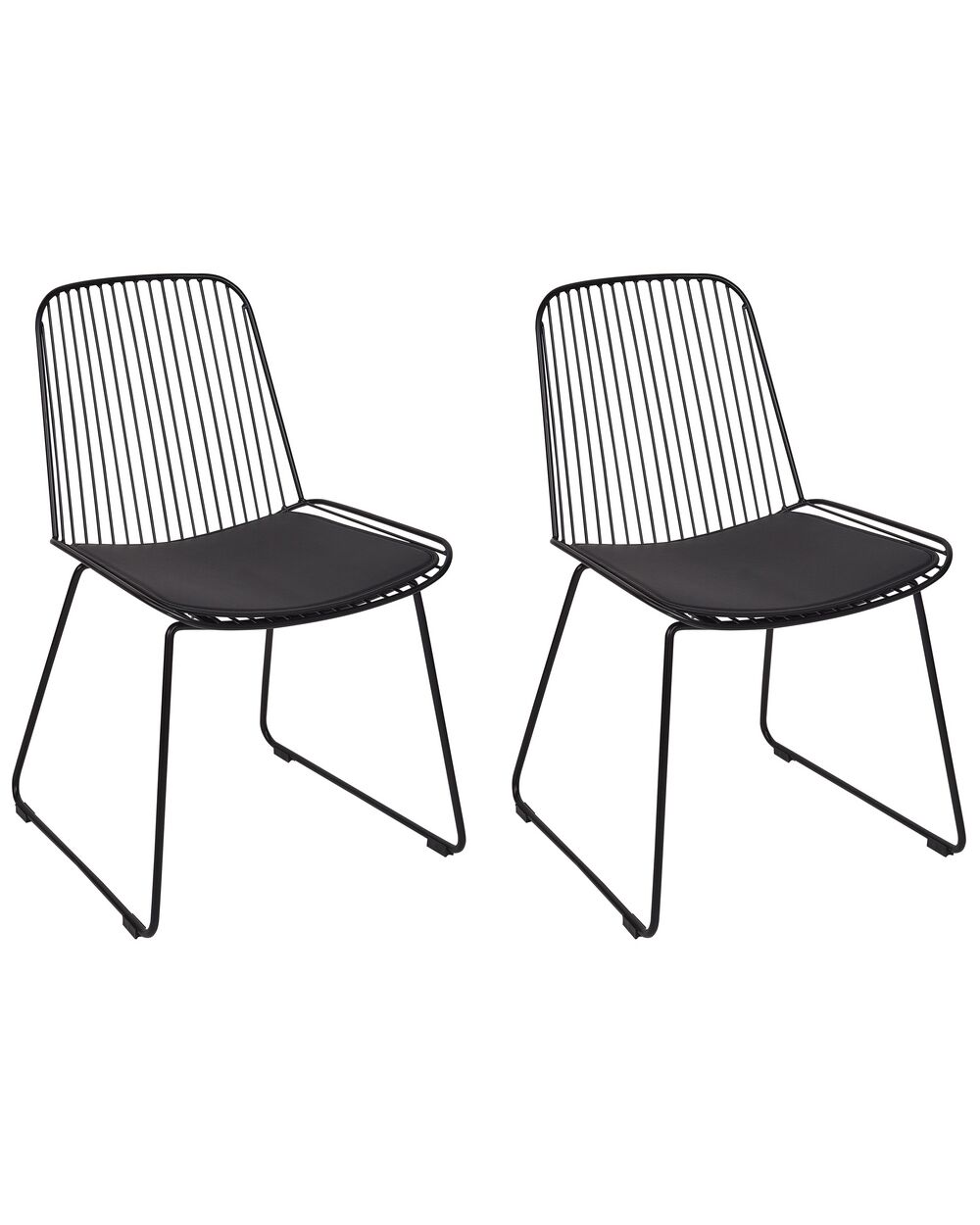 Set med 2 matstolar PENSACOLA Metall Svart