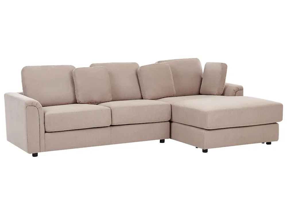 Corner Sofa KOHLO Fabric Taupe Left Hand_1178986