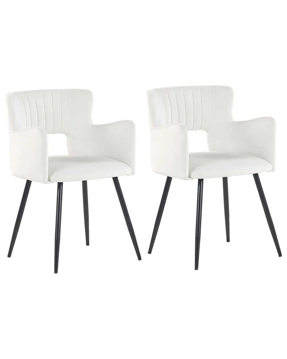 Set of 2 Dining Chairs SANILAC Velvet White