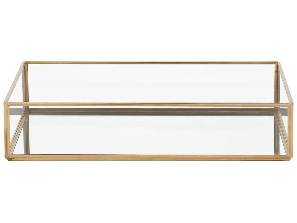 Dekorationsbricka GRENOBLE Glas Guld_790840