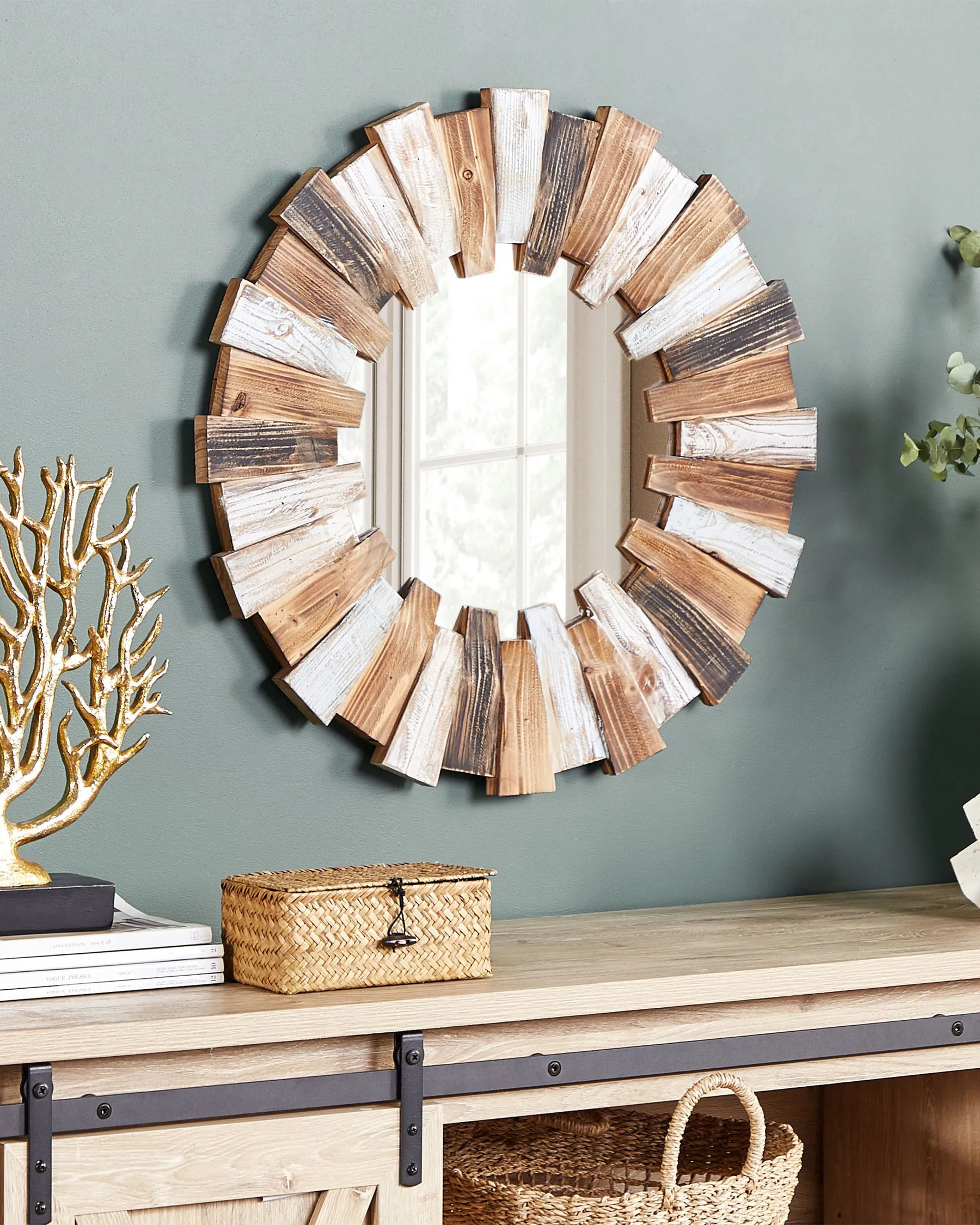 Wall Mirror ECATEPEC 66 cm 66 cm Brown_848409