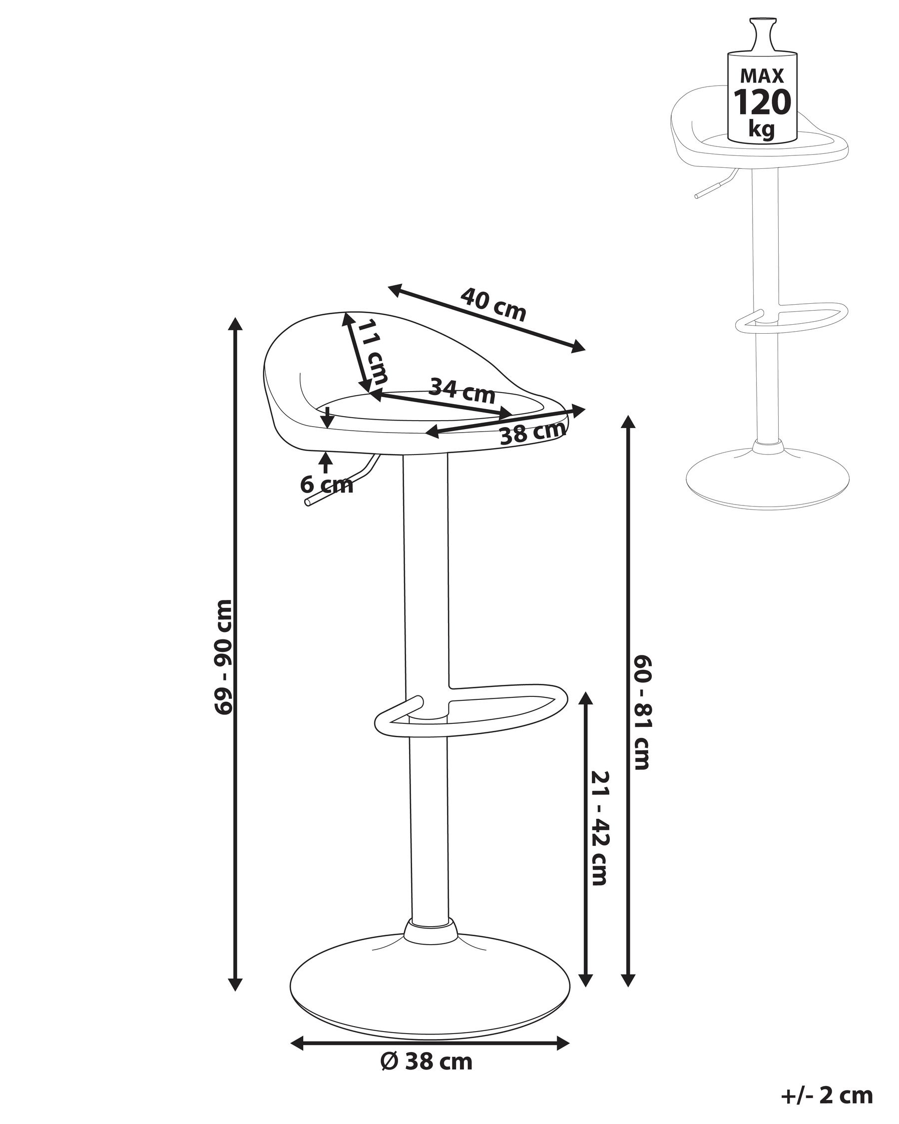 Set of 2 Bar Stools MEEDER Swivel Faux Leather Light Beige_1011295