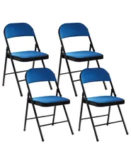 Set of 4 Folding Chairs SPARKS Blue_938651