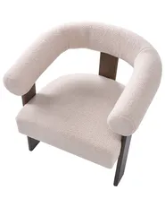 Fåtölj ILBRO Bouclé Mörkbrun/ Beige_1061241