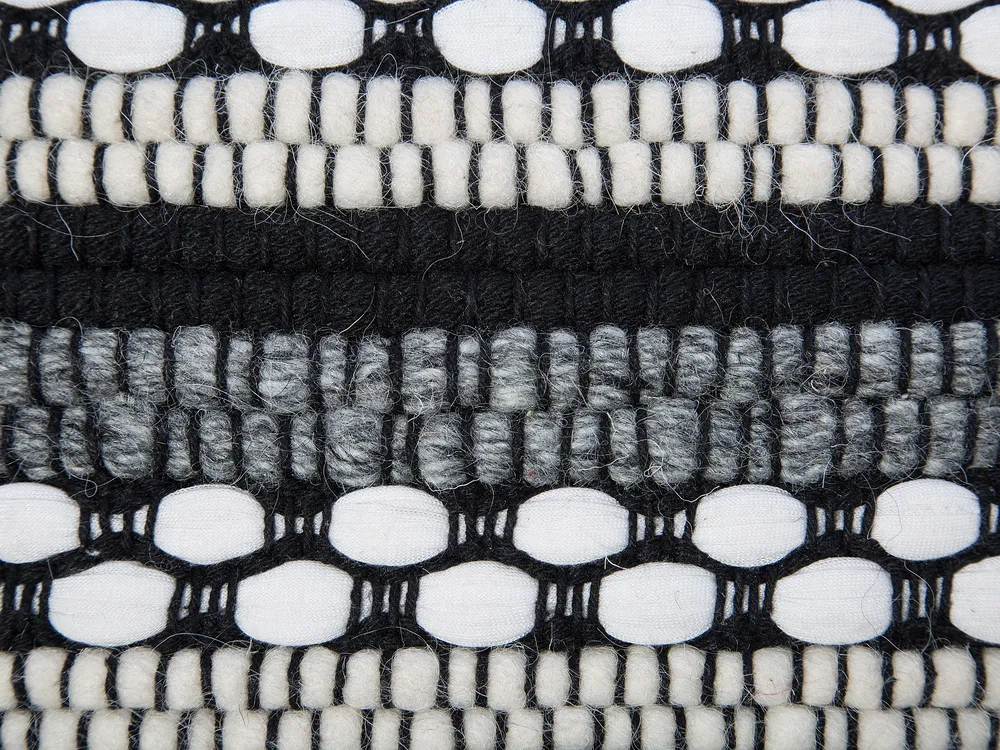 Pouffe GUNTUR Wool Black/ White_711429