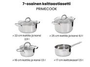 Kattilasetti 7 osaa PRIMECOOK Ruostumaton teräs Hopea_1051152