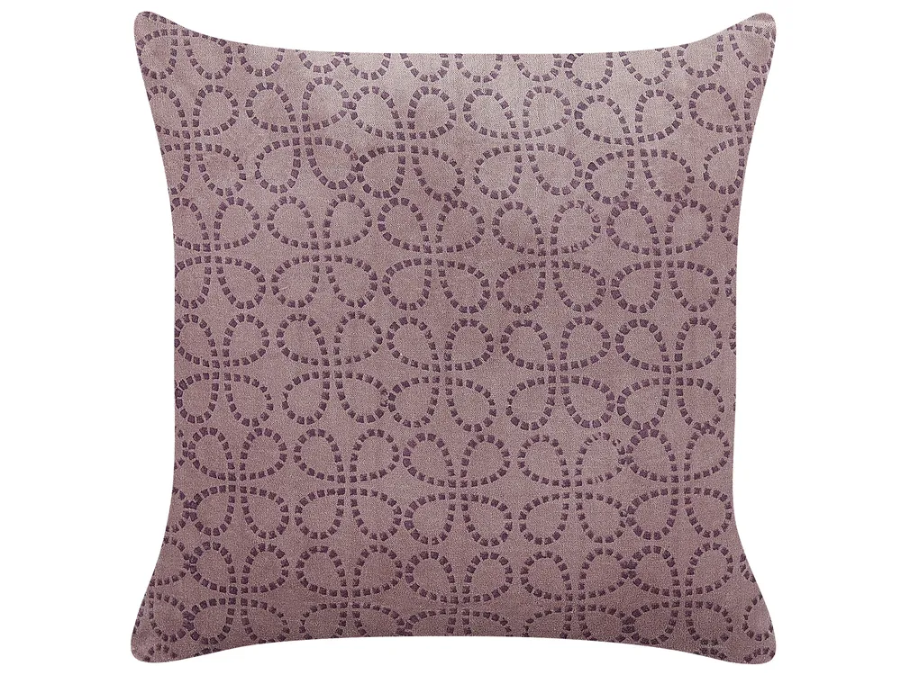 Throw Cushion LARKSPUR 45 x 45 cm Velvet Pink Geometric Pattern