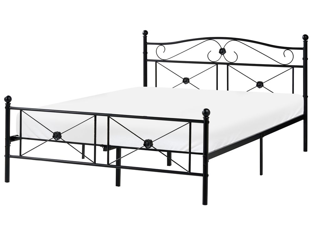 Seng Metall RODEZ 140 x 200 cm Svart