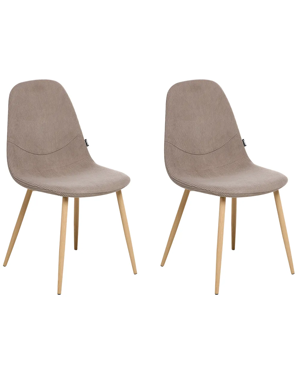 Set of 2 Dining Chairs HILDEN Corduroy Taupe_995179