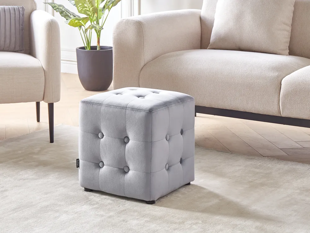 Pouffe WISCONSIN Velvet Grey