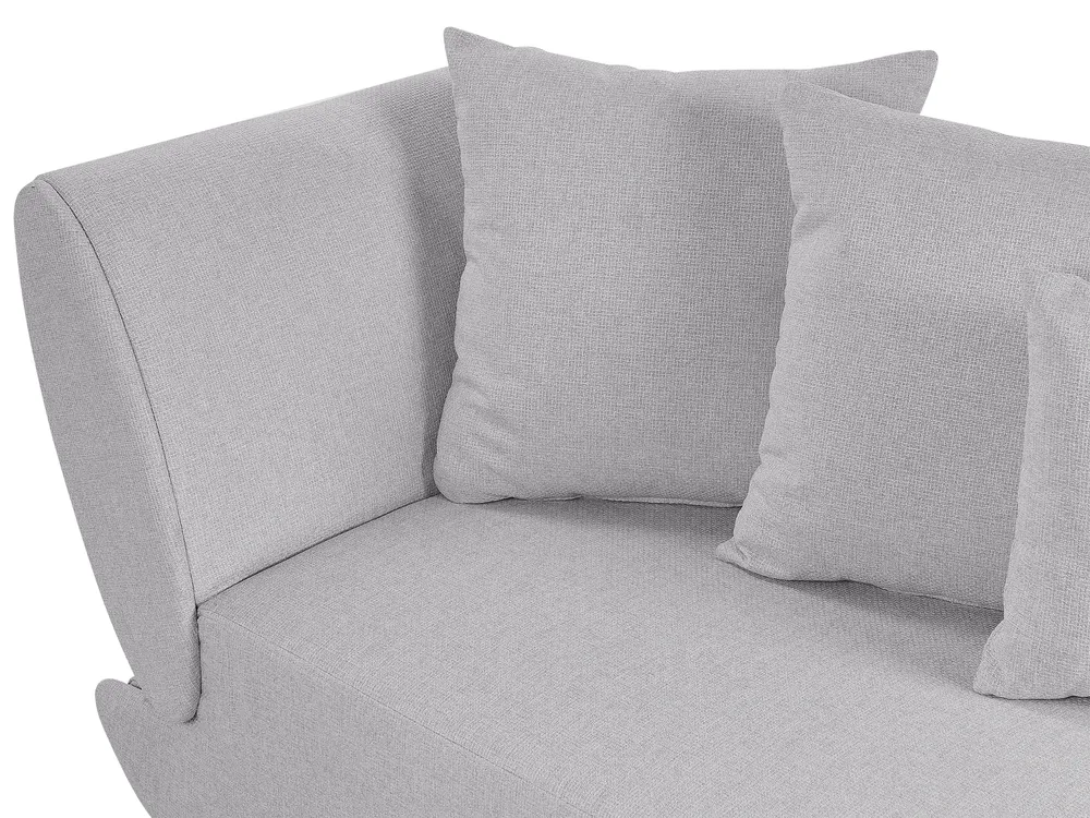 Left-Hand Chaise Longue MERI with Storage Faux Linen Light Grey_881201