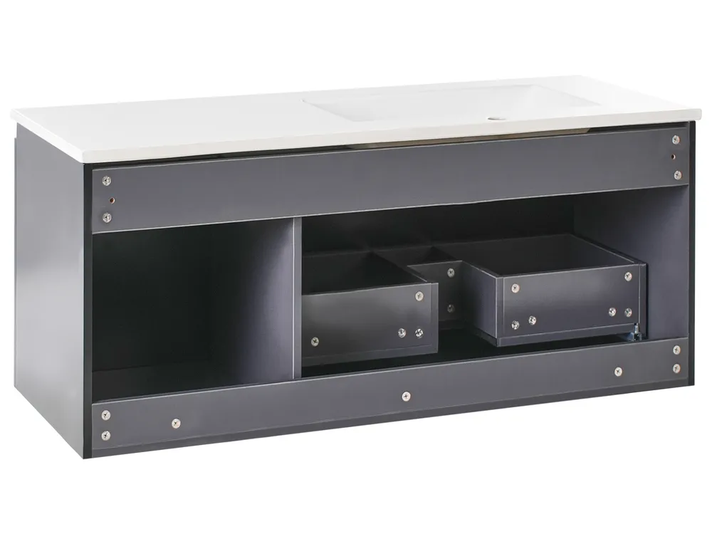 Wall Mounted Vanity Unit with Basin TIETE Black_1006084