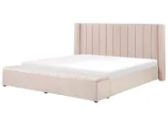 Waterbed with Storage Bench NOYERS Velvet Pastel Pink 180 x 200 cm (EU Super King)_914971