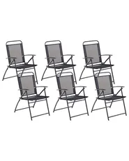 Set of 6 Garden Chairs LIVO Metal Black_772151