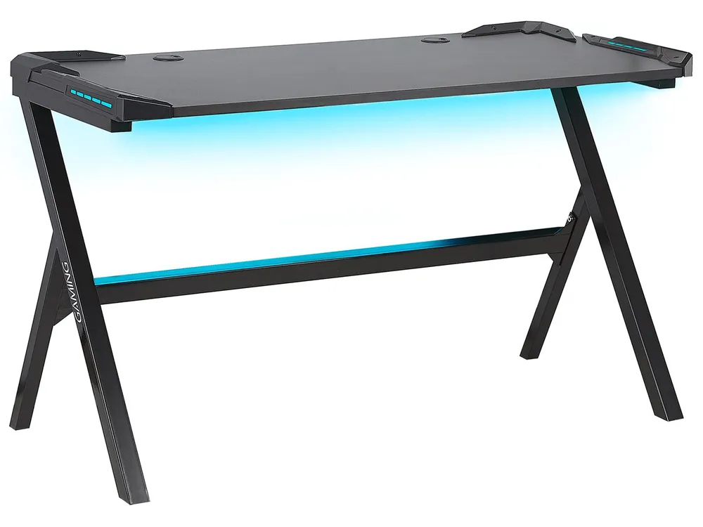 Gaming Desk DANVERS 120 cm 60 cm RGB LED Black