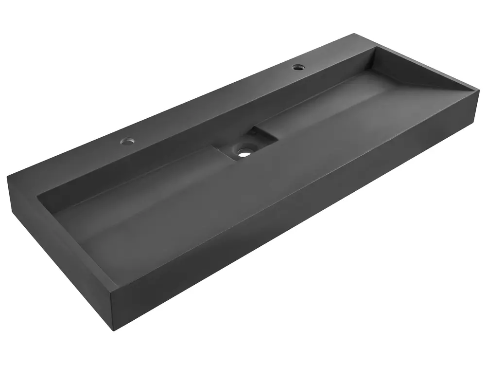 Kaksoispesuallas seinälle QUENKO 120 x 46 cm Mineraalivalu Musta_981390