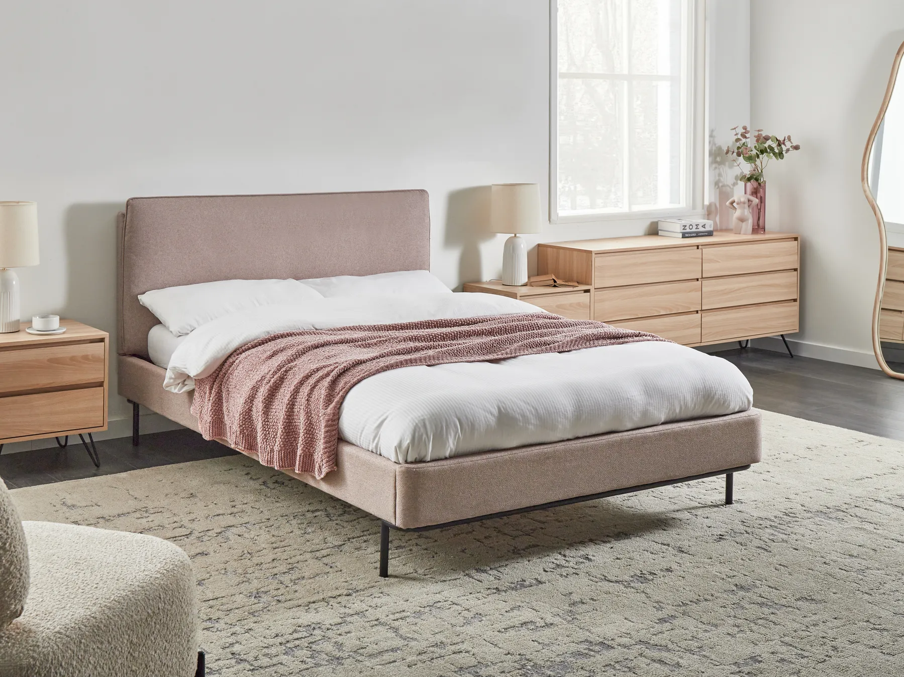 Säng med lamellram  CORIO 140 x 200 cm Taupe_1010336