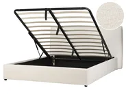 Säng med förvaring LAVAUR Bouclé Off-White 160 x 200 cm_913347