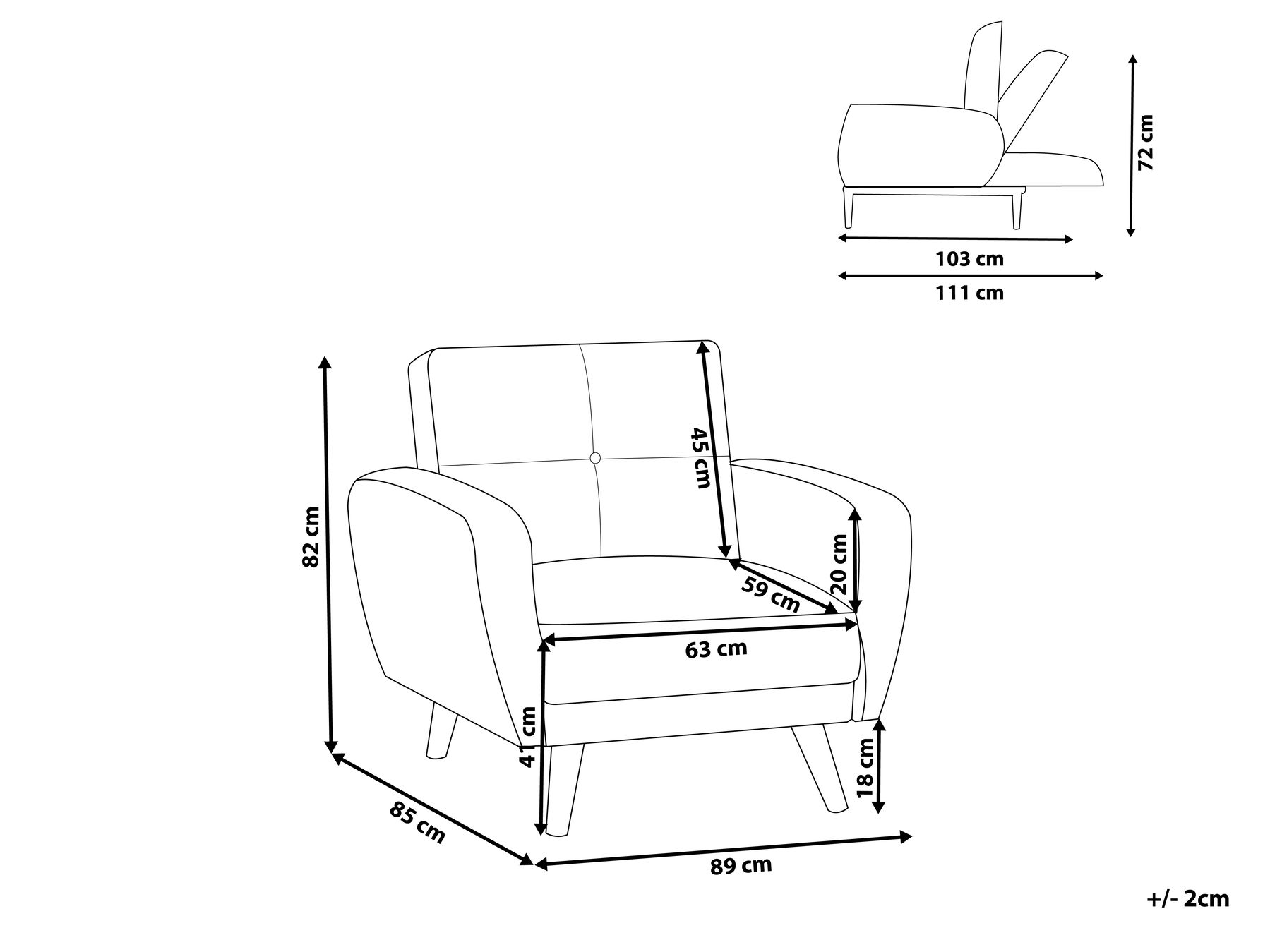 Recliner Chair FLORLI Fabric Black_810013