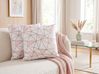 Set of 2 Decorative Cushions CLARKIA 45 x 45 cm Cotton Pink Geometric Pattern