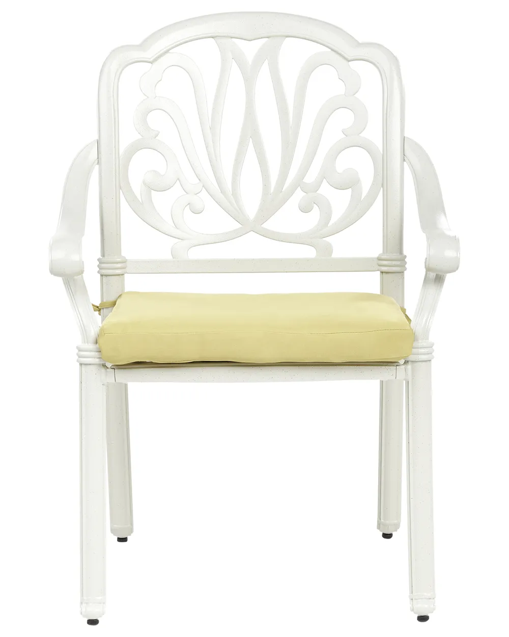 Set of 4 Garden Chairs with Cushions ANCONA Metal Off-White_1004999