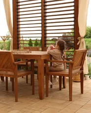 Garden Dining Set 4 Seater BARATTI Acacia Wood Brown_933190