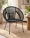 Dining Chair SARITA Rattan Black