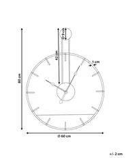Wall Clock TAUGON 60 cm Metal Black_1019691