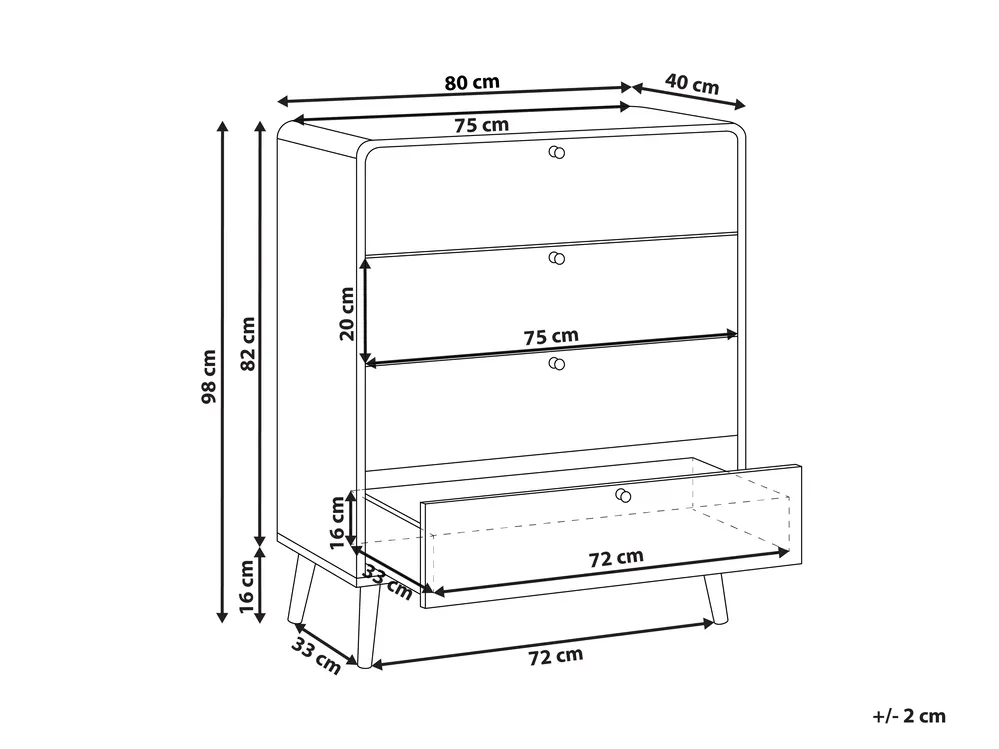 4 Drawer Chest MOURA Black_1015139