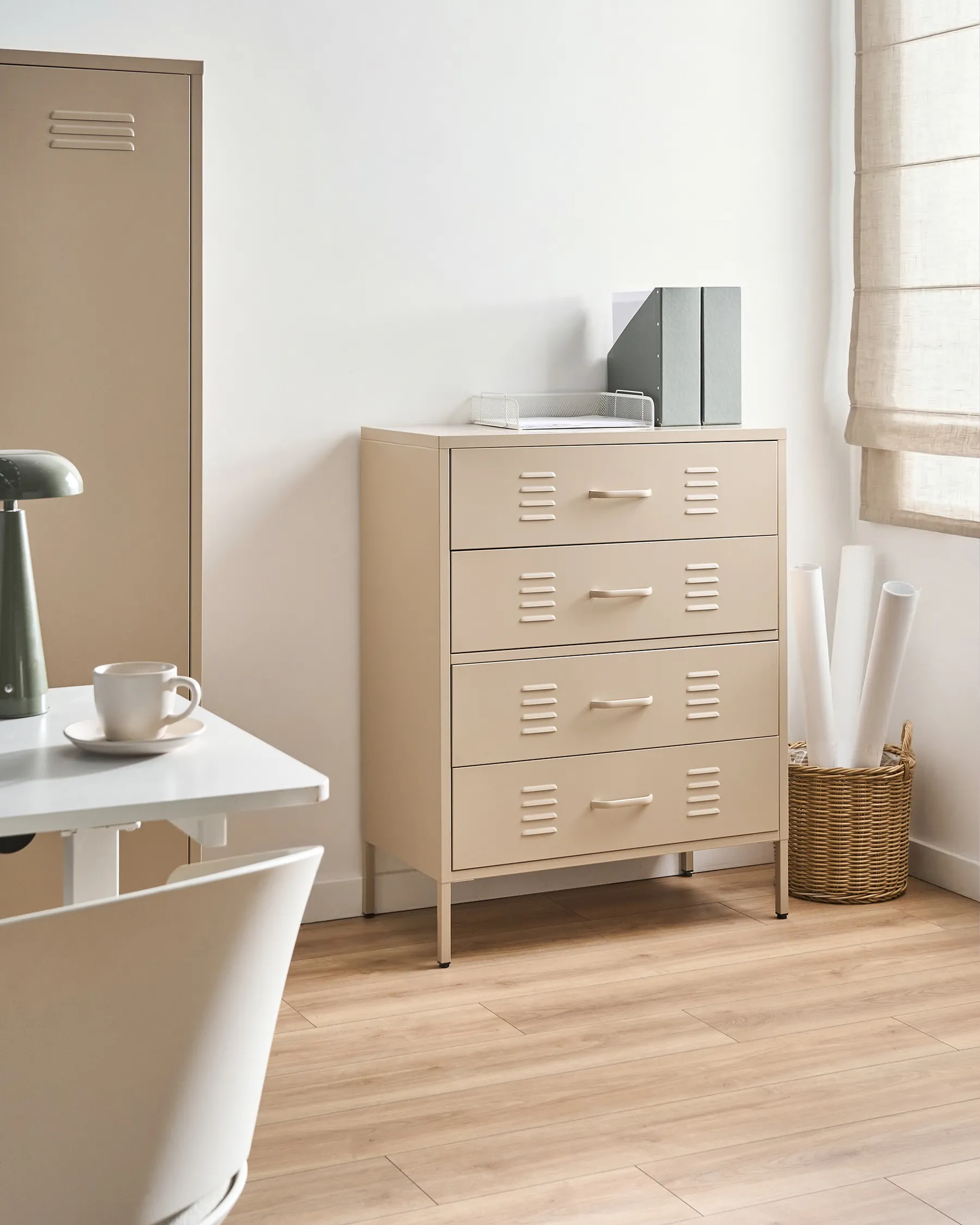 Chest of Drawers ENAGO Metal Beige_1067866
