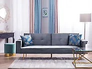 Bäddsoffa 3-sits VISNES Sammet Grå_1176821