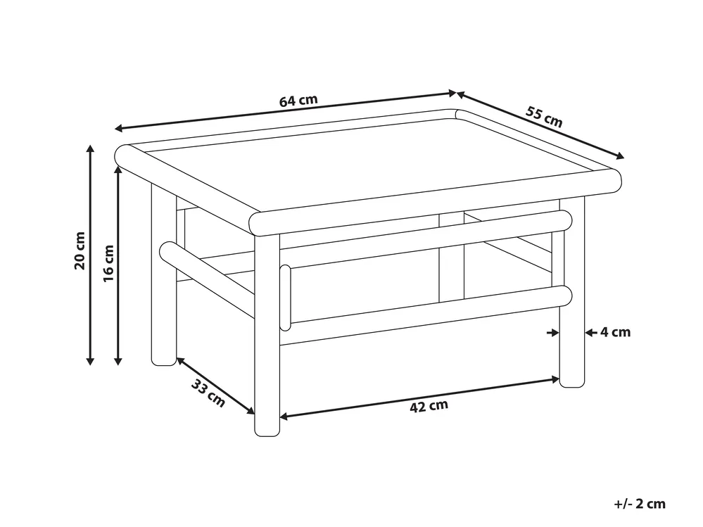 Garden Coffee Table CERRETO 55 cm 64 cm Bamboo Brown_908792