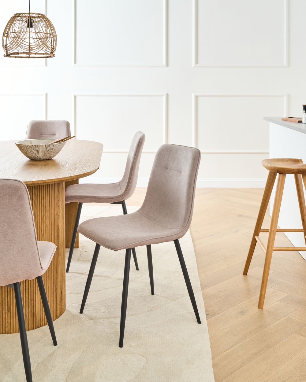 Sett med 4 spisestoler TUSCOLA Beige