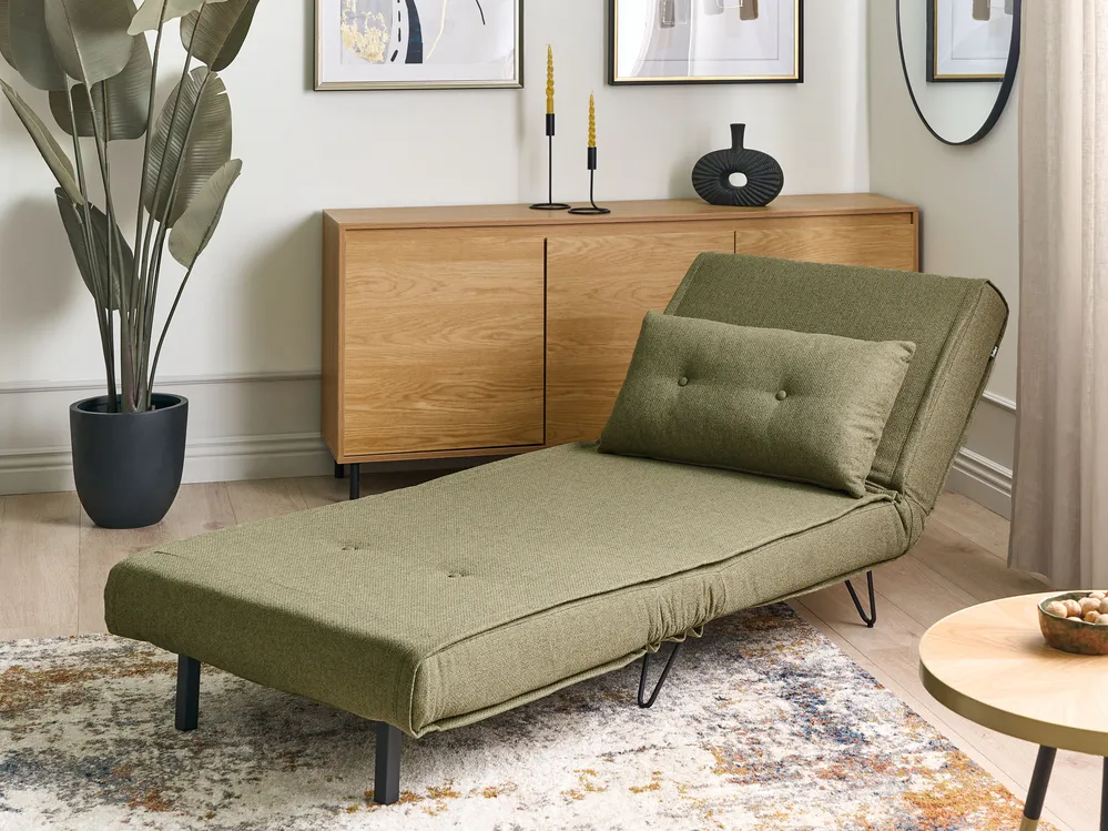 Living Room Set 3 Seater VESTFOLD Fabric Olive Green_930246