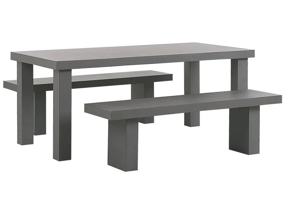 Garden Dining Set with Benches 4 Seater TARANTO Concrete Grey