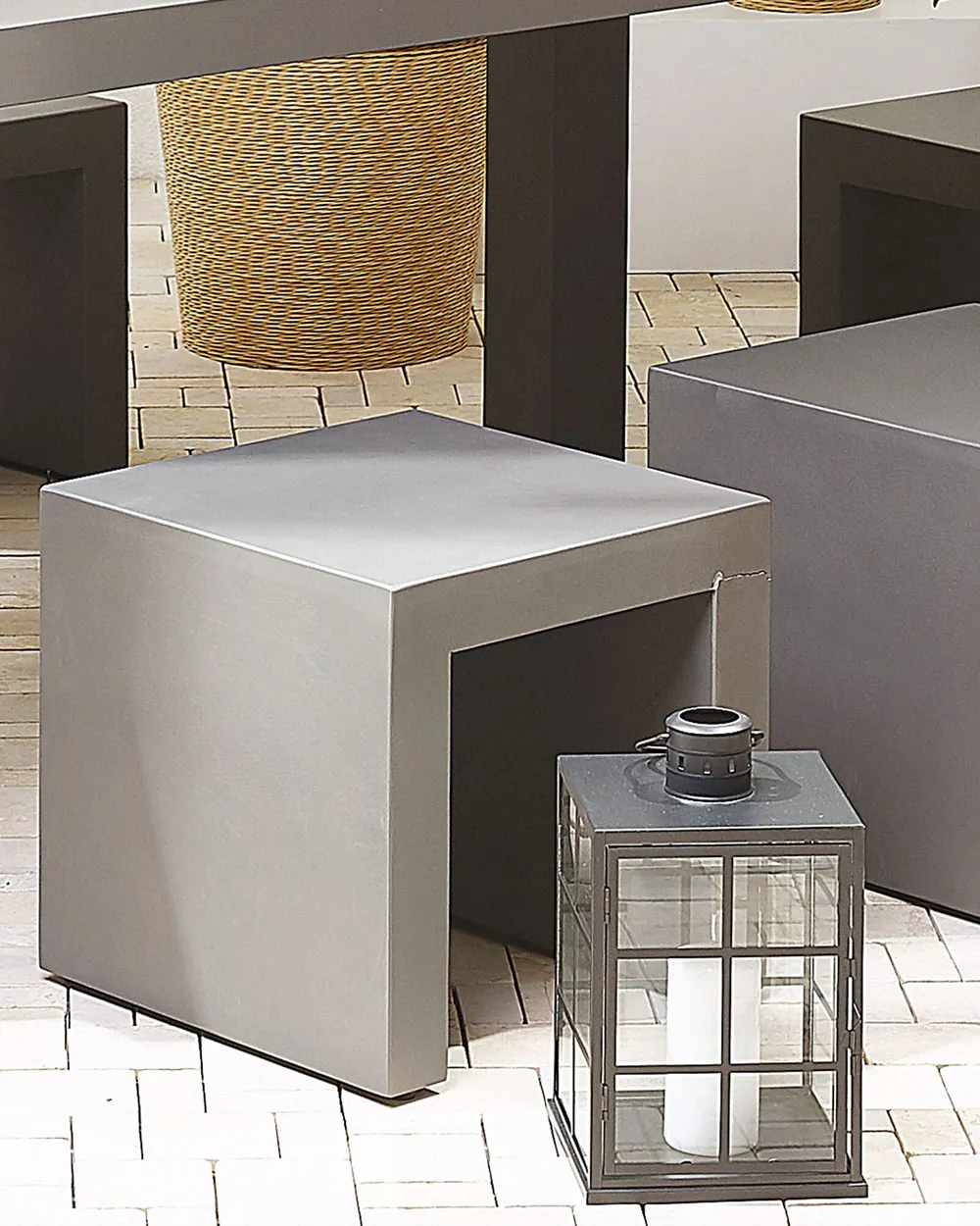 Set of 2 Garden Chairs TARANTO Concrete Grey_775823