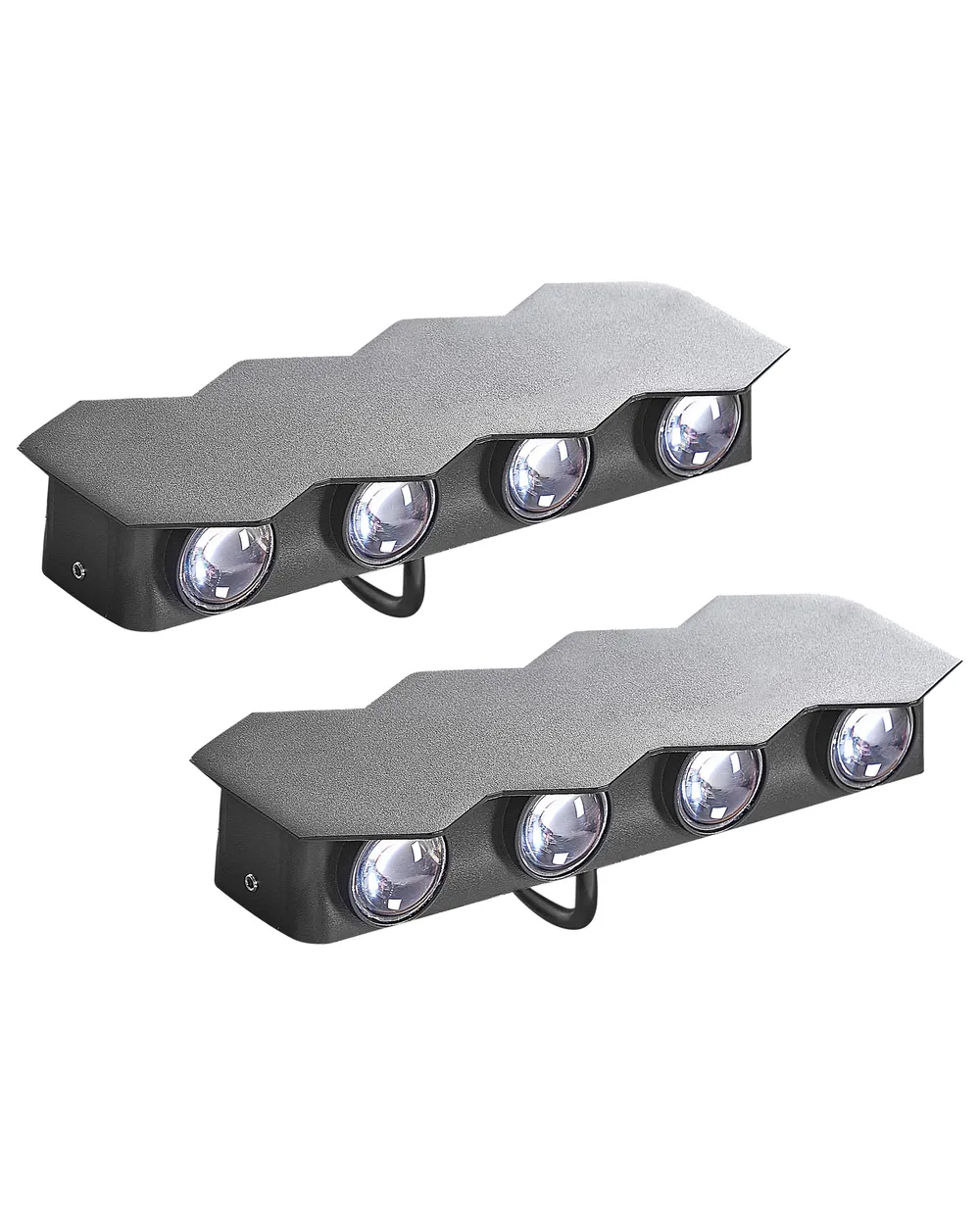 Set of 2 Outdoor LED Wall Lights WELDON Black