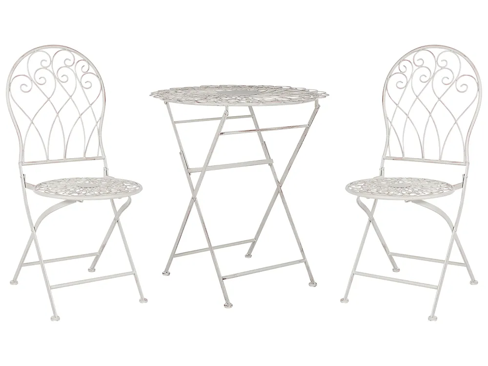 Bistro Set Folding STIFFE Metal White