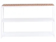 Outdoor Kitchen Island AVETRANA Brown/ White Metal_987531