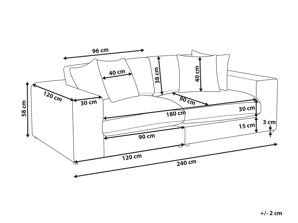 Soffa 3-sits GLORVIKA II Taupe_923874