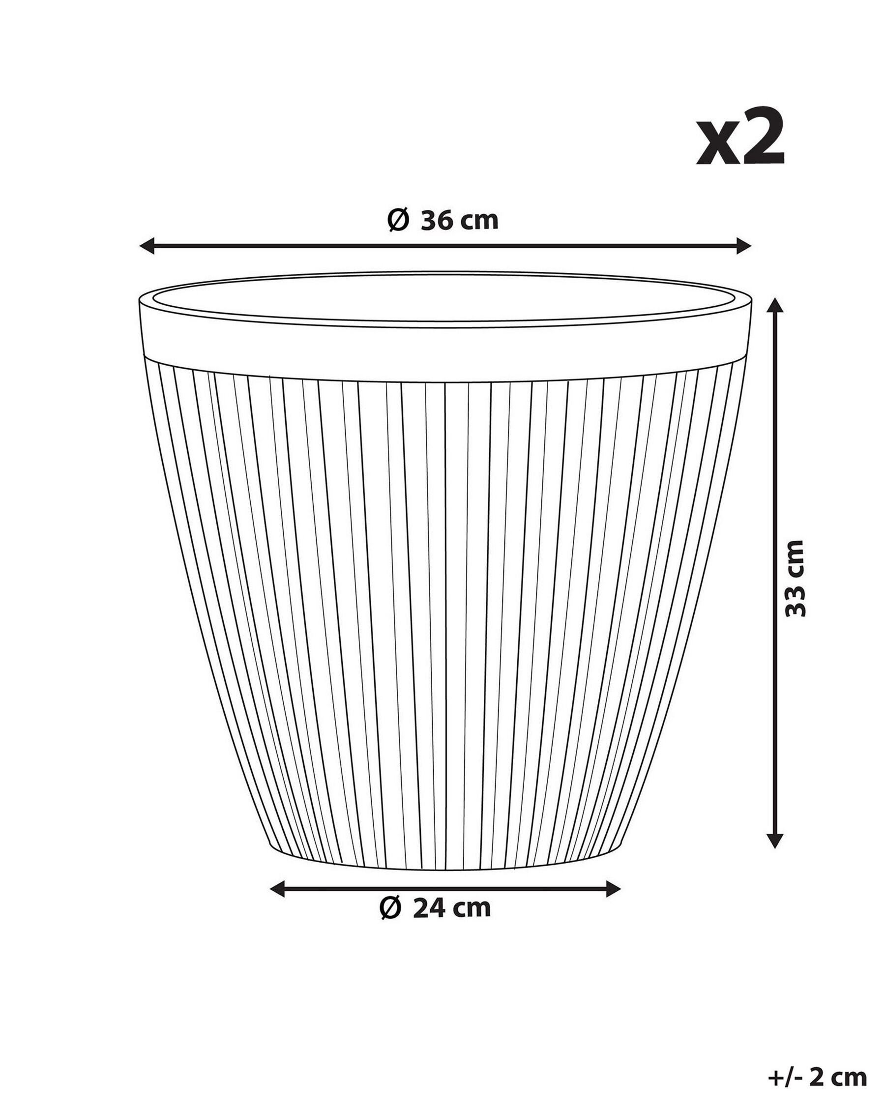 Kukkaruukkusetti 2 kpl POKA 36 cm Ruskeanharmaa_850932